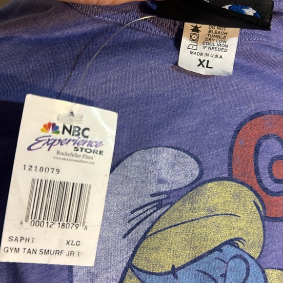 JUNK FOOD SMURFS SMURFETTE GYM TAN SMURF JERSEY SHORE STYLE T-SHIRT SIZE XL NEW - Picture 16 of 16